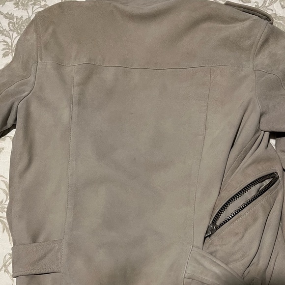 AllSaints Suede Biker Jacket Size US2/XS - Picture 6 of 9